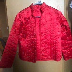 Very soft red elbow jacket